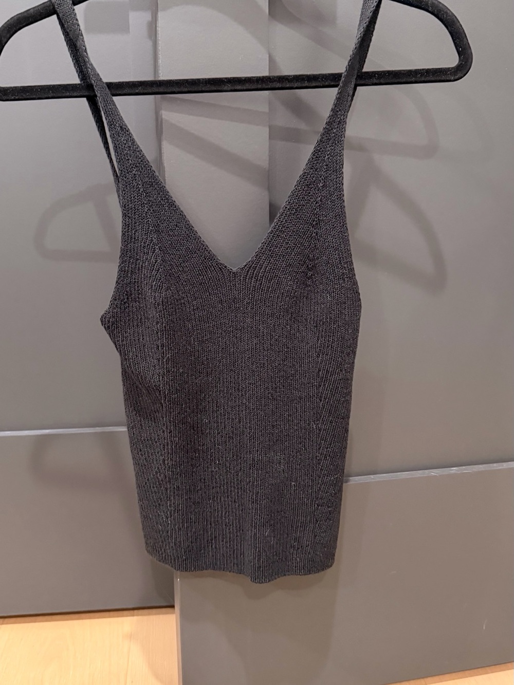 Maeve Charcoal V-Neck Knit Camisole